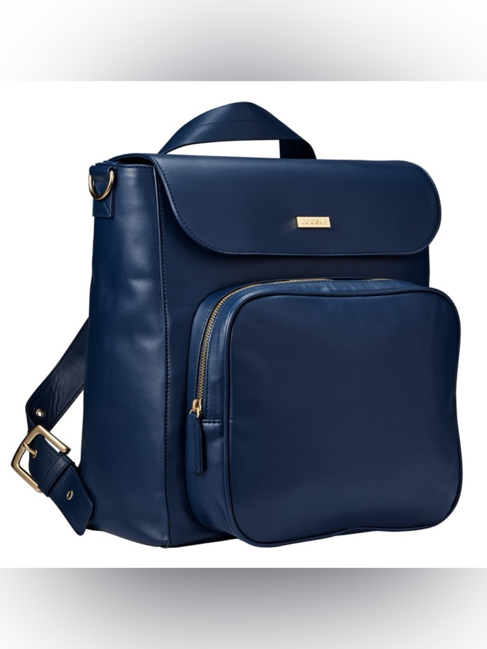 JJ Cole blue leather brookmont diaper bag